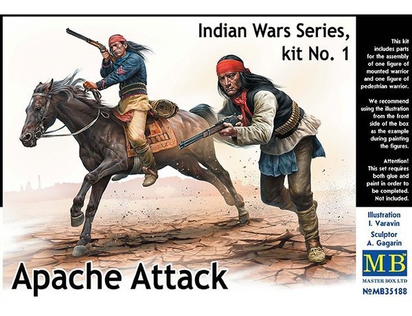 Masterbox 35188 Indian Wars Series, Kit no1 Apache Attack 1/35