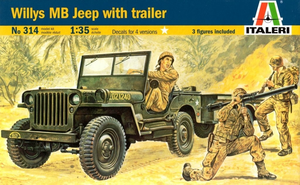 Italeri  Willys MB Jeep with Trailer 1/35