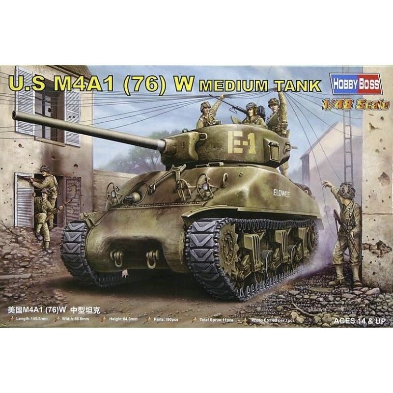 HobbyBoss 84801 U.S. M4A1 (76) W Medium Tank 1/48
