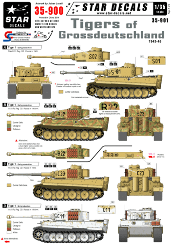 Decals Tigers of Grossdeutschland 1943-45 1/35