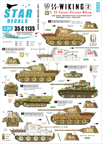 Decals 5. SS Panzer Division Wiking 1/35