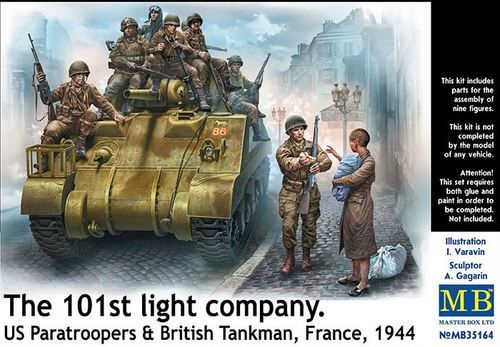 Master Box 35164 The 101st light company. US Paratroopers & British Tankman, France, 1944  1/35